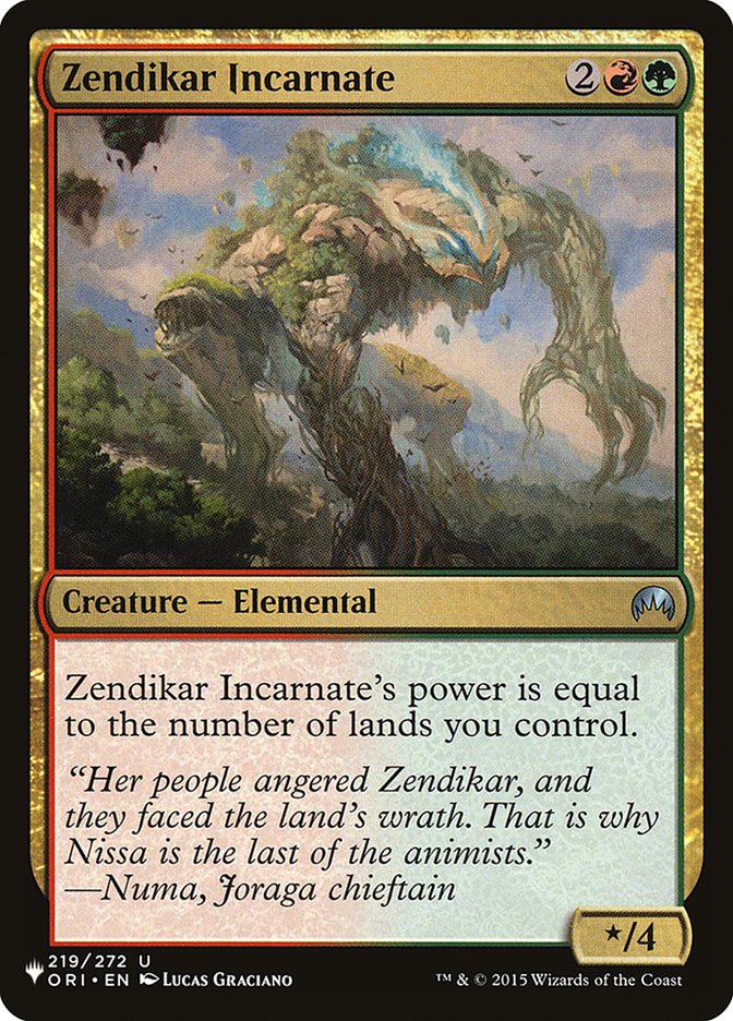 Zendikar Incarnate [The List] | L.A. Mood Comics and Games