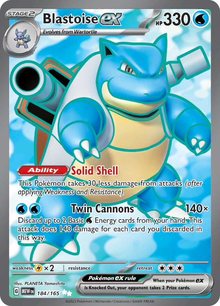 Blastoise ex (184/165) [Scarlet & Violet 151] | L.A. Mood Comics and Games