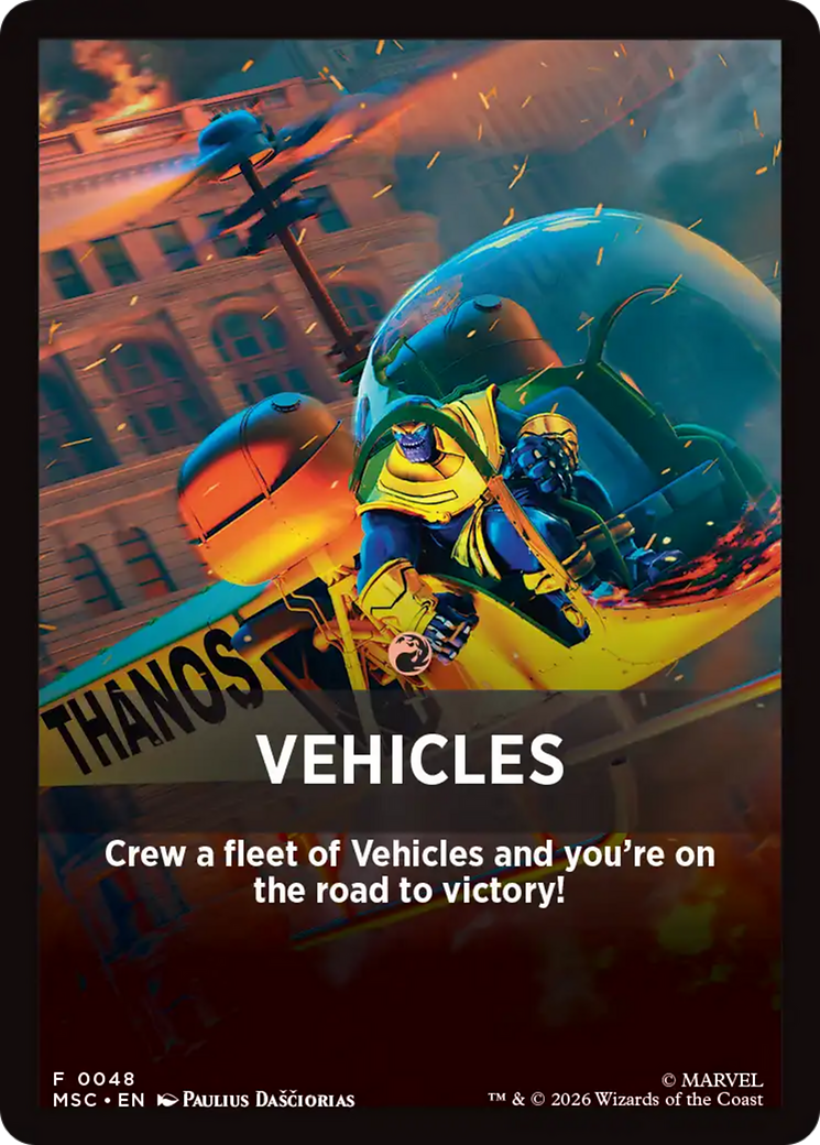 Vehicles Theme Card [Marvel Super Heroes Commander] | L.A. Mood Comics and Games