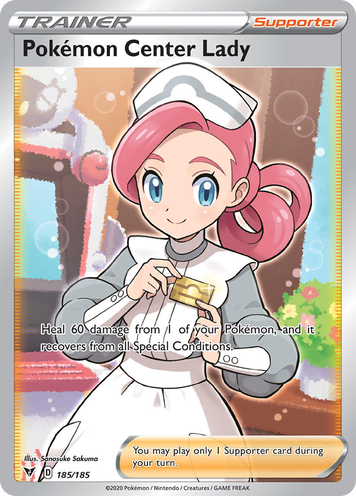 Pokemon Center Lady (185/185) [Sword & Shield: Vivid Voltage] | L.A. Mood Comics and Games