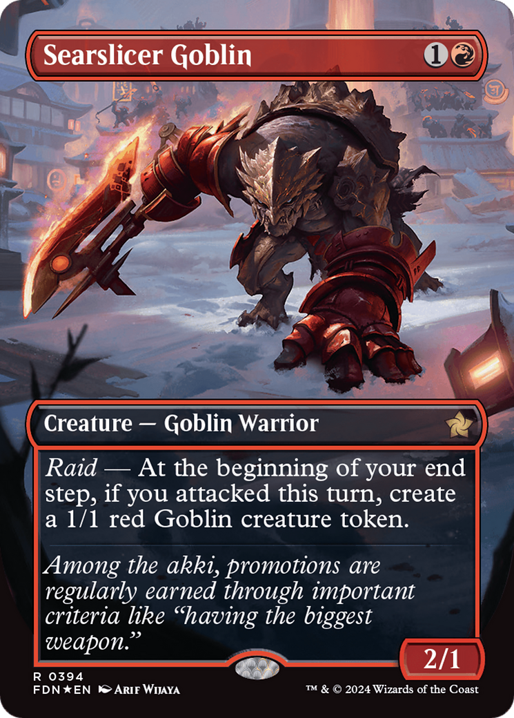 Searslicer Goblin (Borderless) (Mana Foil) [Foundations] | L.A. Mood Comics and Games