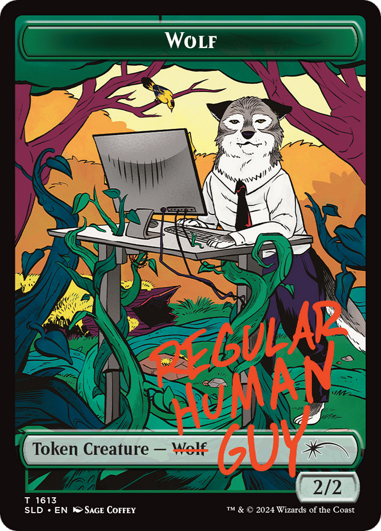 Wolf Token (Rainbow Foil) [Secret Lair: Angels Tokens] | L.A. Mood Comics and Games