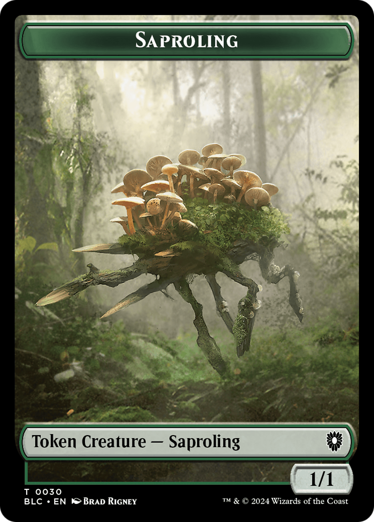 Hamster // Saproling Double-Sided Token [Bloomburrow Commander Tokens] | L.A. Mood Comics and Games