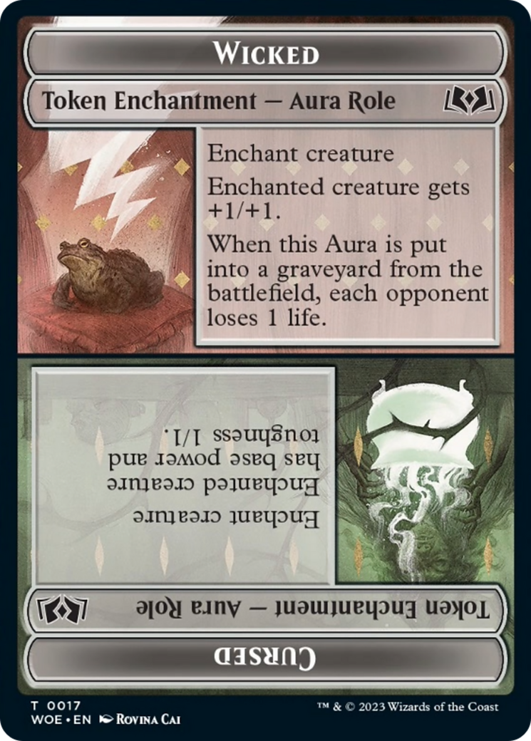 Wicked Role / Cursed Role // Emblem - On An Adventure Double-Sided Token [Wilds of Eldraine Tokens] | L.A. Mood Comics and Games