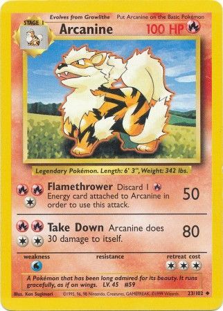 Arcanine (23/102) [Base Set Unlimited] | L.A. Mood Comics and Games