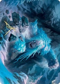 Icehide Troll Art Card (Gold-Stamped Signature) [Kaldheim Art Series] | L.A. Mood Comics and Games