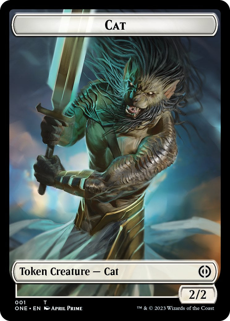 Bird // Cat Double-Sided Token [Phyrexia: All Will Be One Commander Tokens] | L.A. Mood Comics and Games