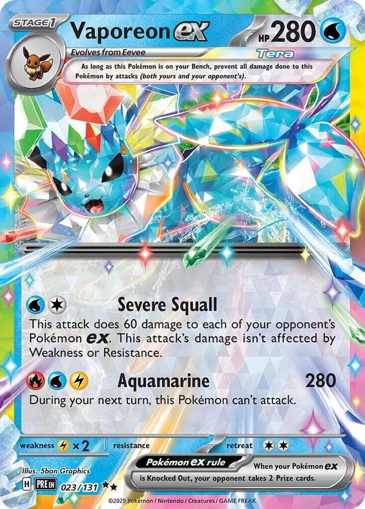 Vaporeon ex (023/131) [Scarlet & Violet: Prismatic Evolutions] | L.A. Mood Comics and Games