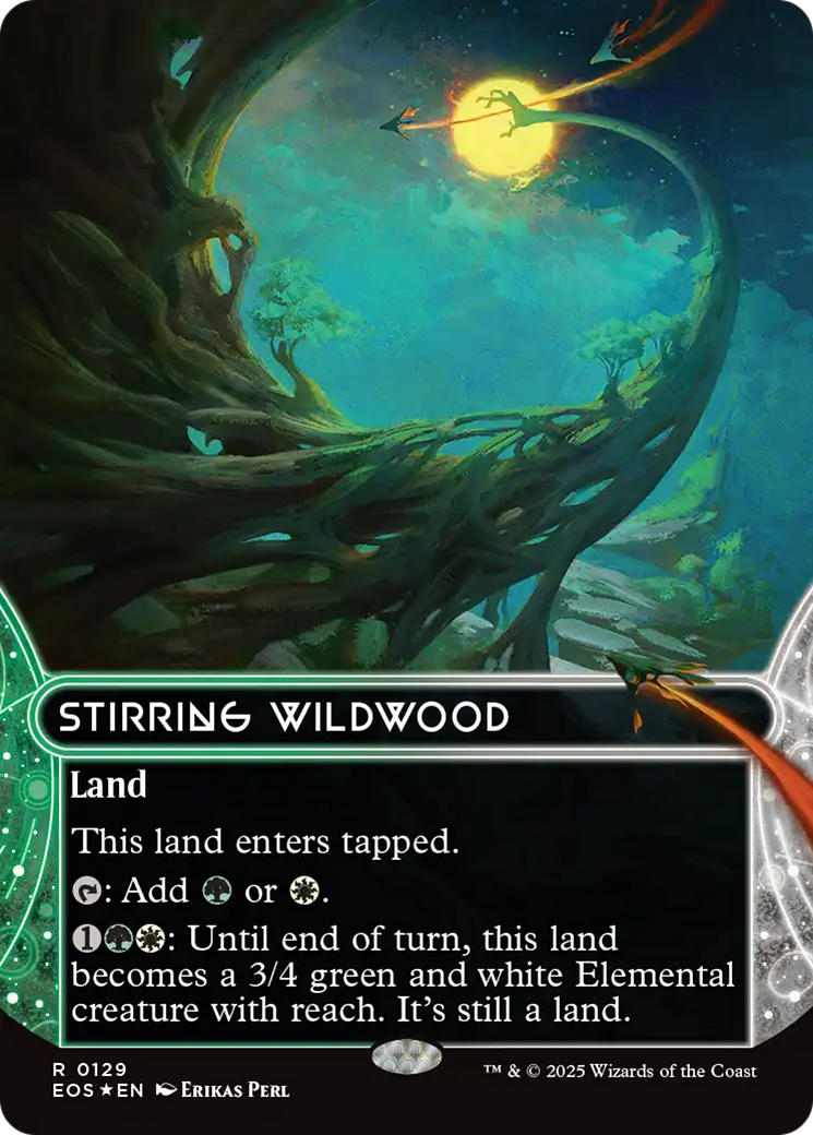 Stirring Wildwood (0129) (Borderless) (Galaxy Foil) [Edge of Eternities: Stellar Sights] | L.A. Mood Comics and Games