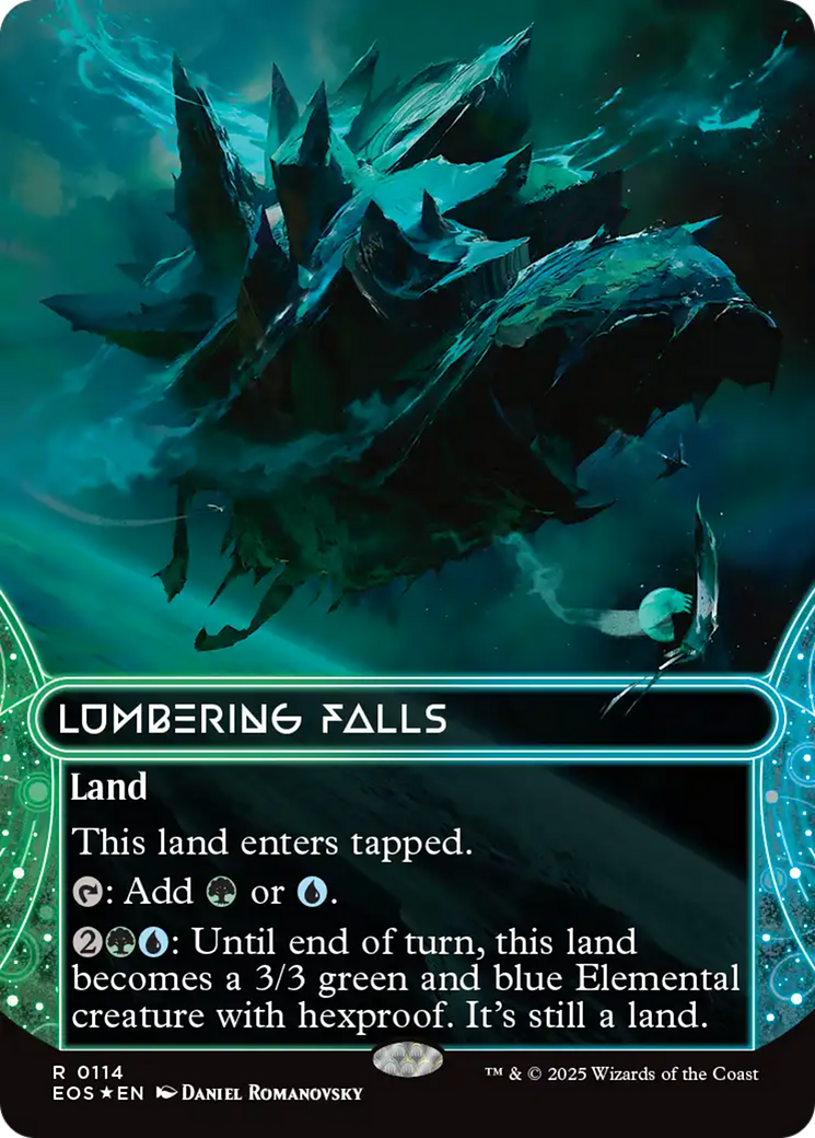 Lumbering Falls (0114) (Borderless) (Galaxy Foil) [Edge of Eternities: Stellar Sights] | L.A. Mood Comics and Games