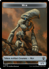 Construct (Ripple Foil) // Myr Double-Sided Token [Modern Horizons 3 Commander Tokens] | L.A. Mood Comics and Games