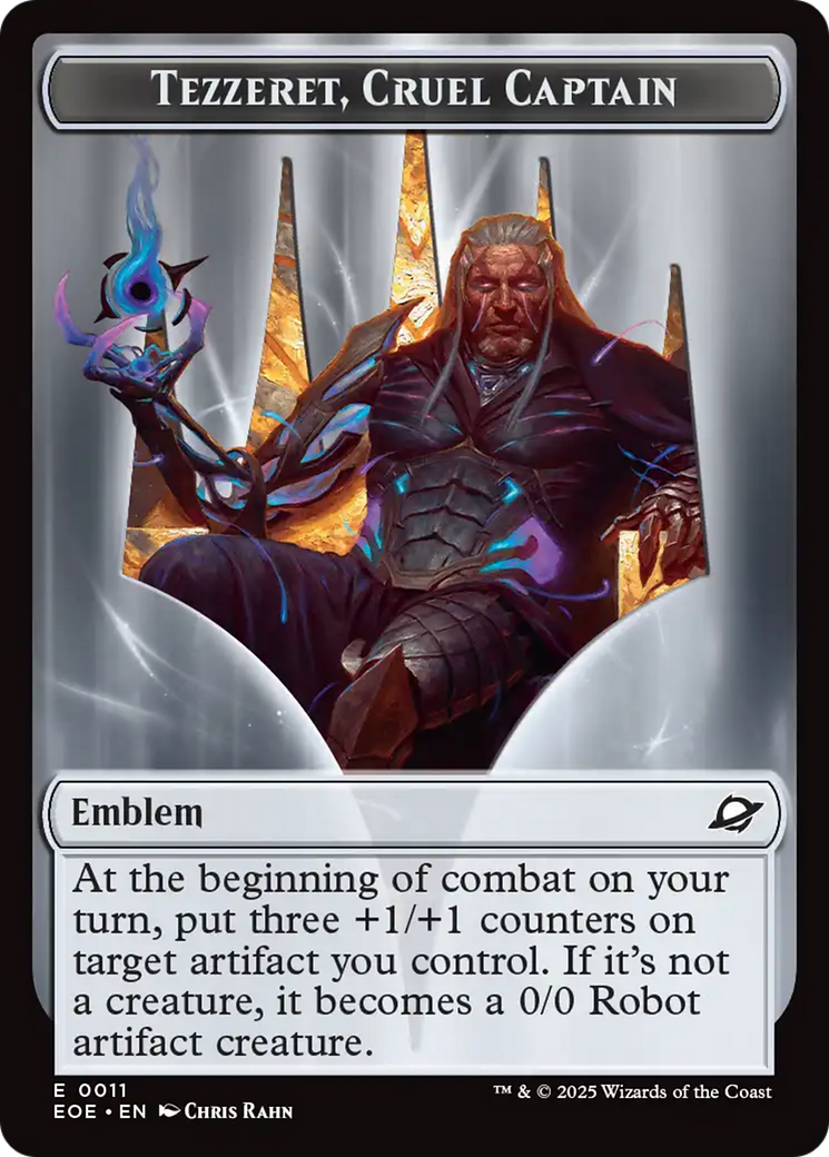 Robot // Emblem - Tezzeret, Cruel Captain Double-Sided Token [Edge of Eternities Tokens] | L.A. Mood Comics and Games