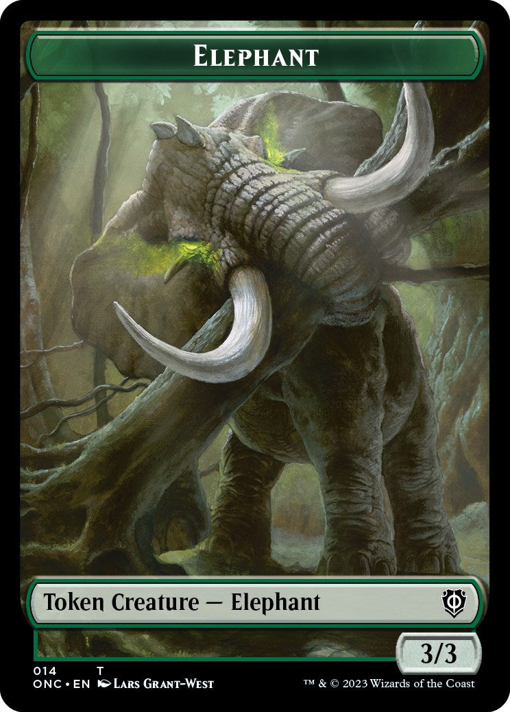 Human Soldier // Elephant Double-Sided Token [Phyrexia: All Will Be One Commander Tokens] | L.A. Mood Comics and Games