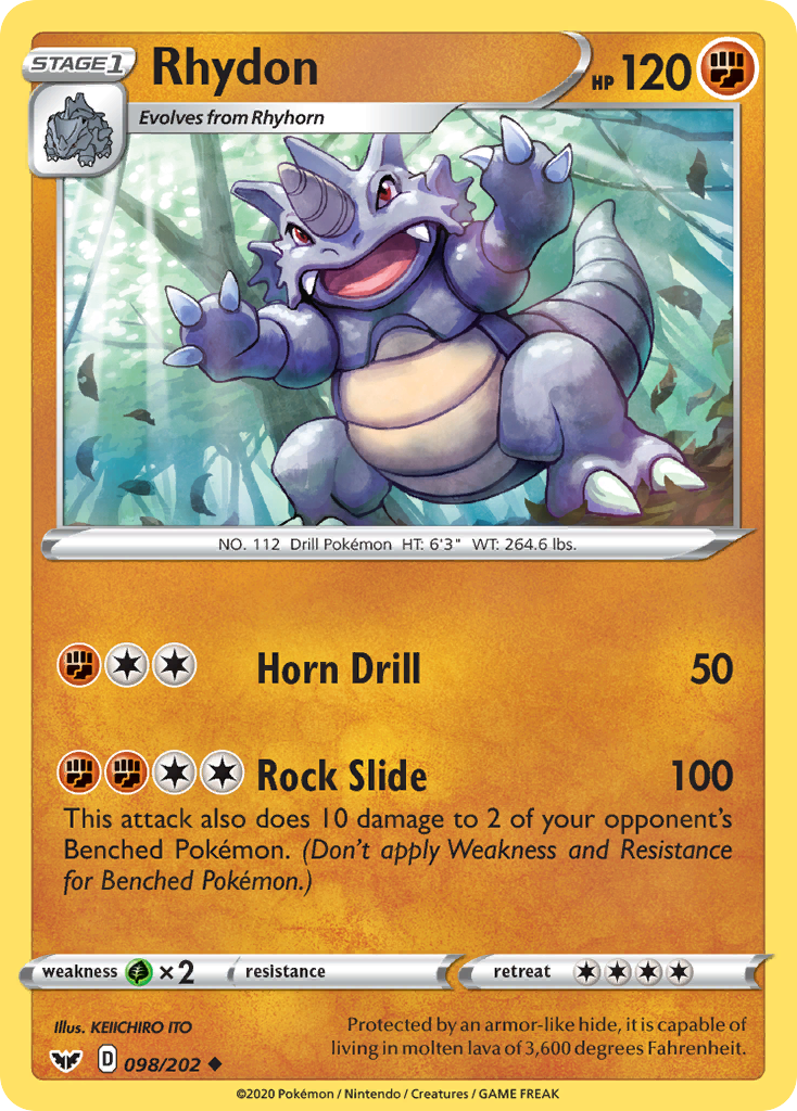 Rhydon (098/202) [Sword & Shield: Base Set] | L.A. Mood Comics and Games