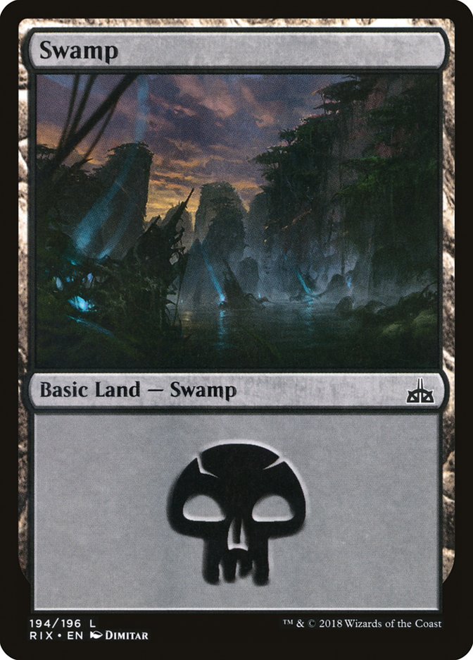 Swamp (194) [Rivals of Ixalan] | L.A. Mood Comics and Games