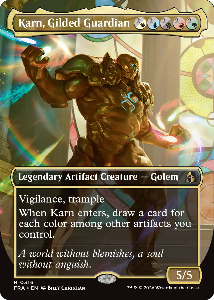 Karn, Gilded Guardian (Borderless) [Reality Fracture] | L.A. Mood Comics and Games