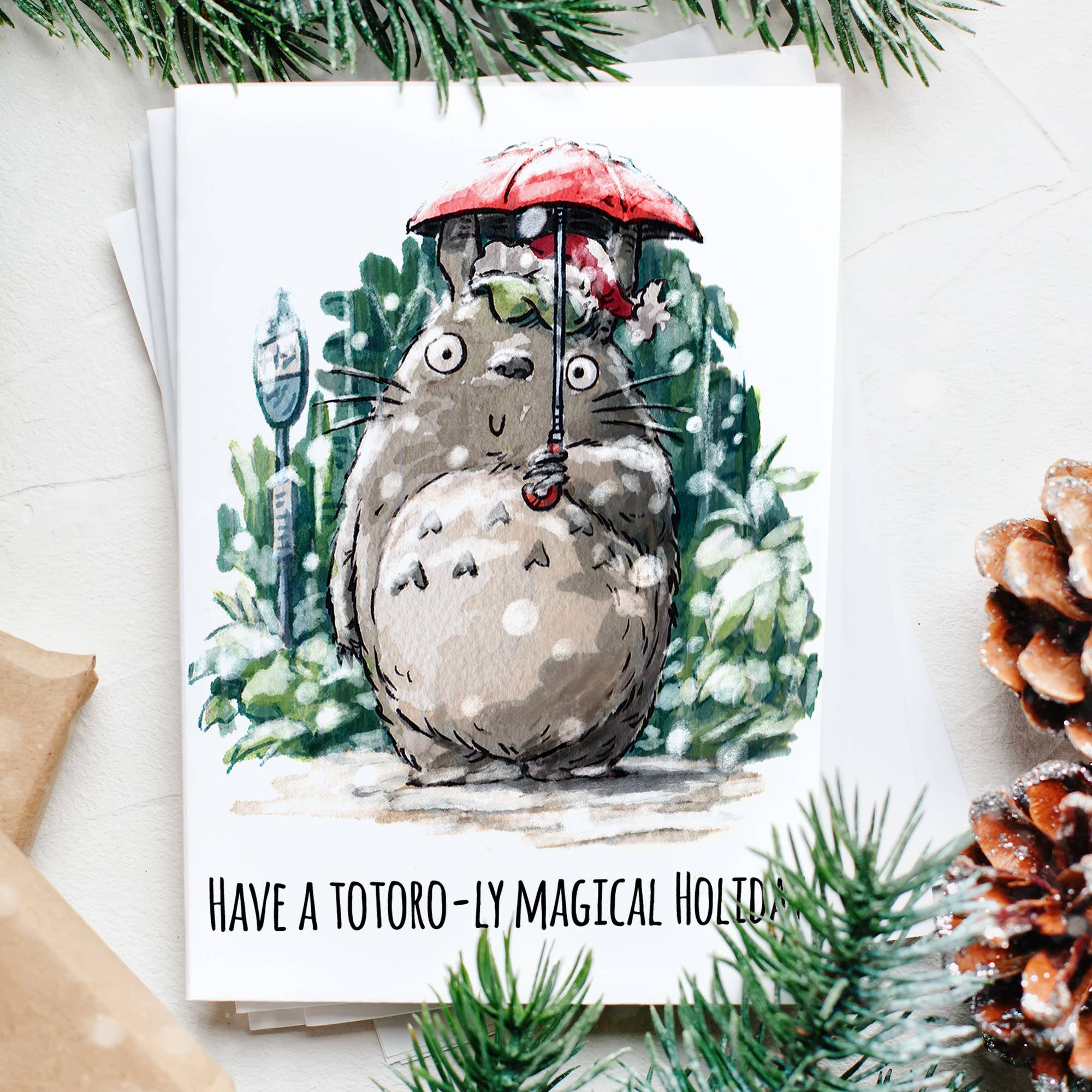 "Totoro-ally Magical" - Anime Enthusiast Christmas Card | L.A. Mood Comics and Games
