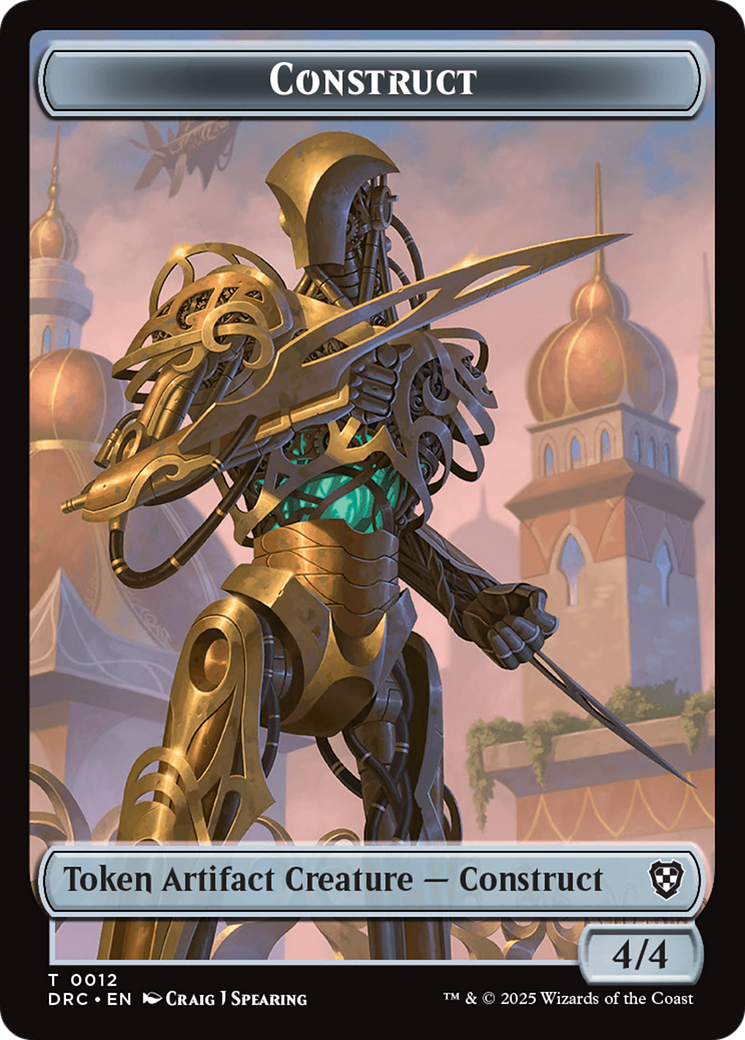 Construct // Golem (0013) Double-Sided Token [Aetherdrift Commander Tokens] | L.A. Mood Comics and Games