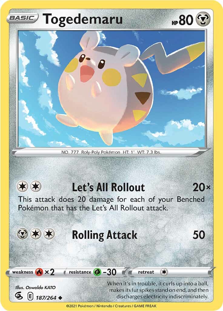 Togedemaru (187/264) [Sword & Shield: Fusion Strike] | L.A. Mood Comics and Games