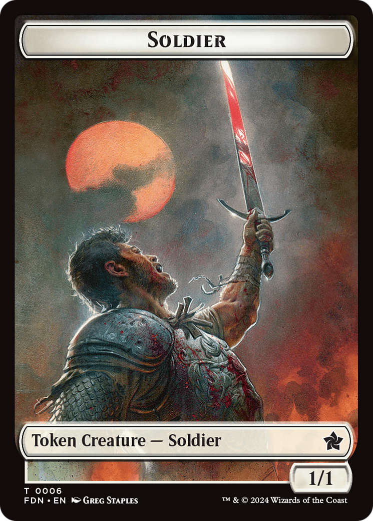 Rabbit // Soldier Double-Sided Token [Foundations Tokens] | L.A. Mood Comics and Games