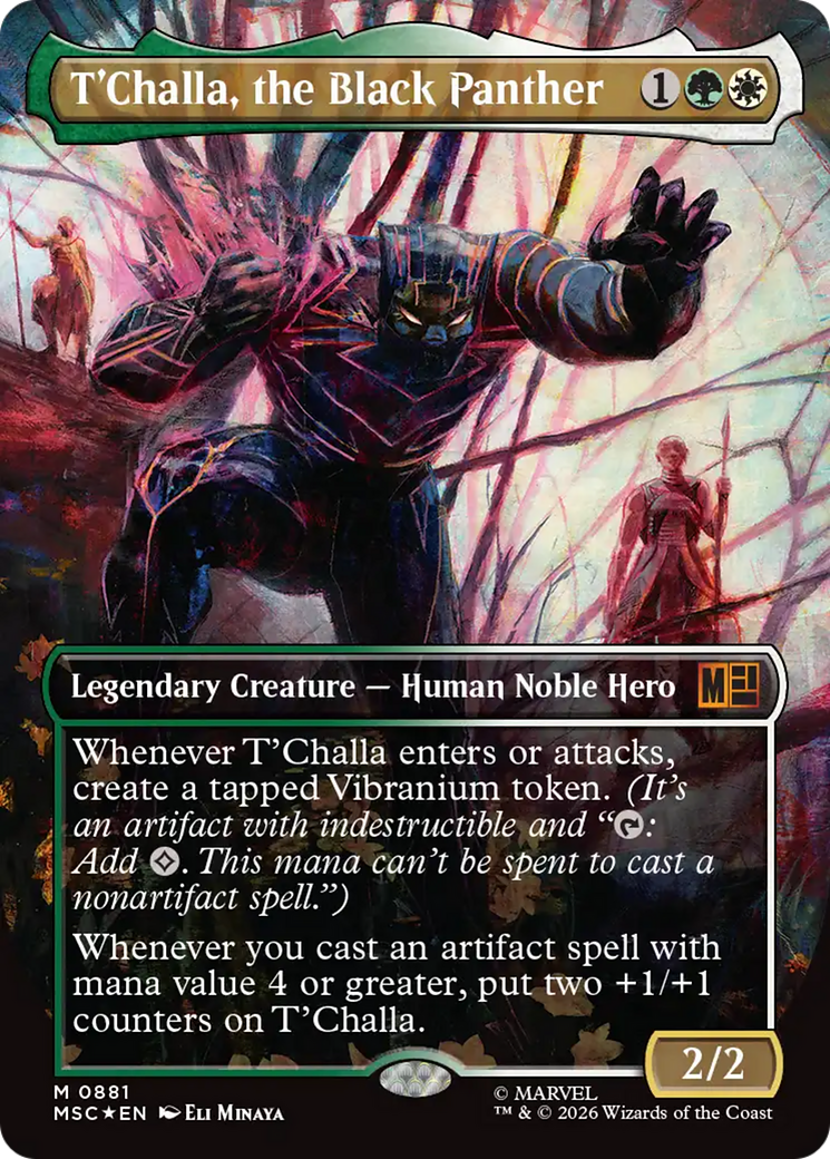 T'Challa, the Black Panther (Borderless) (Surge Foil) [Marvel Super Heroes Commander] | L.A. Mood Comics and Games