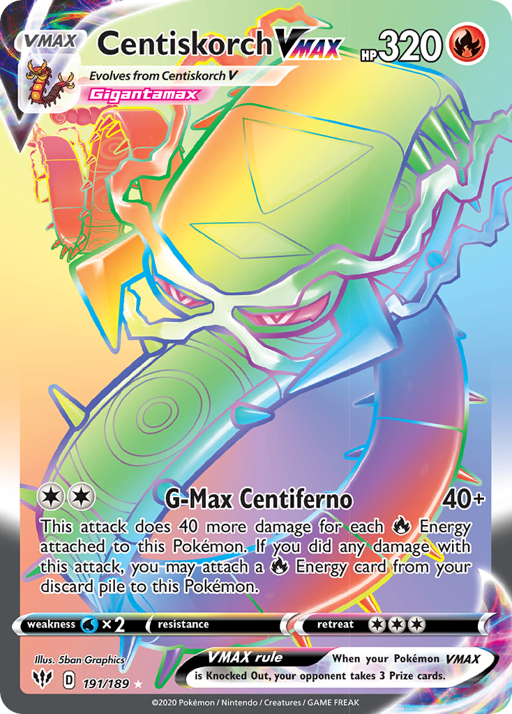 Centiskorch VMAX (191/189) [Sword & Shield: Darkness Ablaze] | L.A. Mood Comics and Games
