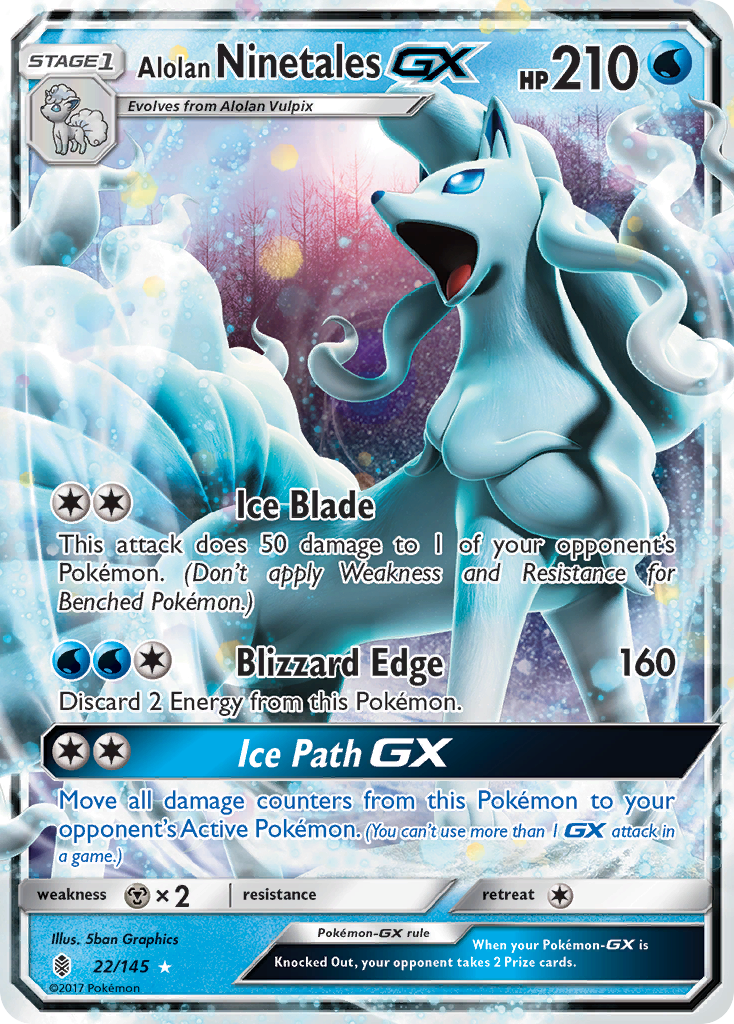 Alolan Ninetales GX (22/145) [Sun & Moon: Guardians Rising] | L.A. Mood Comics and Games