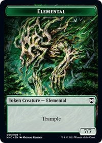 Elemental // Elf Warrior Double-Sided Token [Kaldheim Commander Tokens] | L.A. Mood Comics and Games