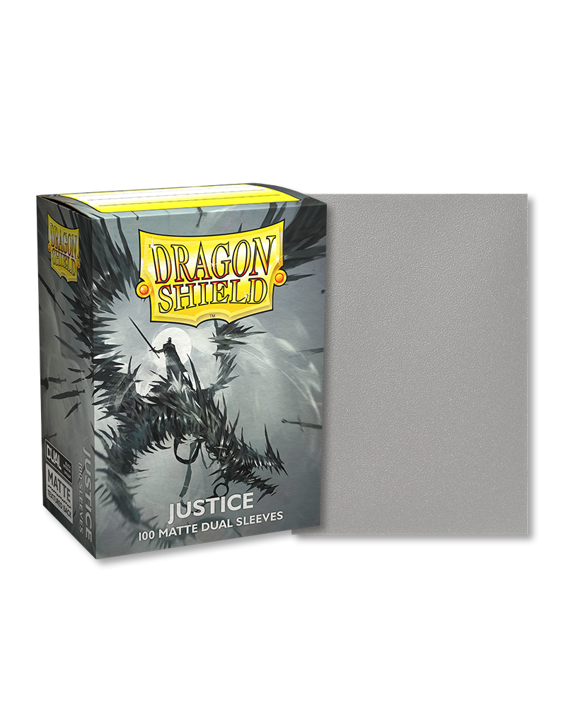 Sleeves: Dragon Shield Matte DUAL Justice (100) (Silver) | L.A. Mood Comics and Games
