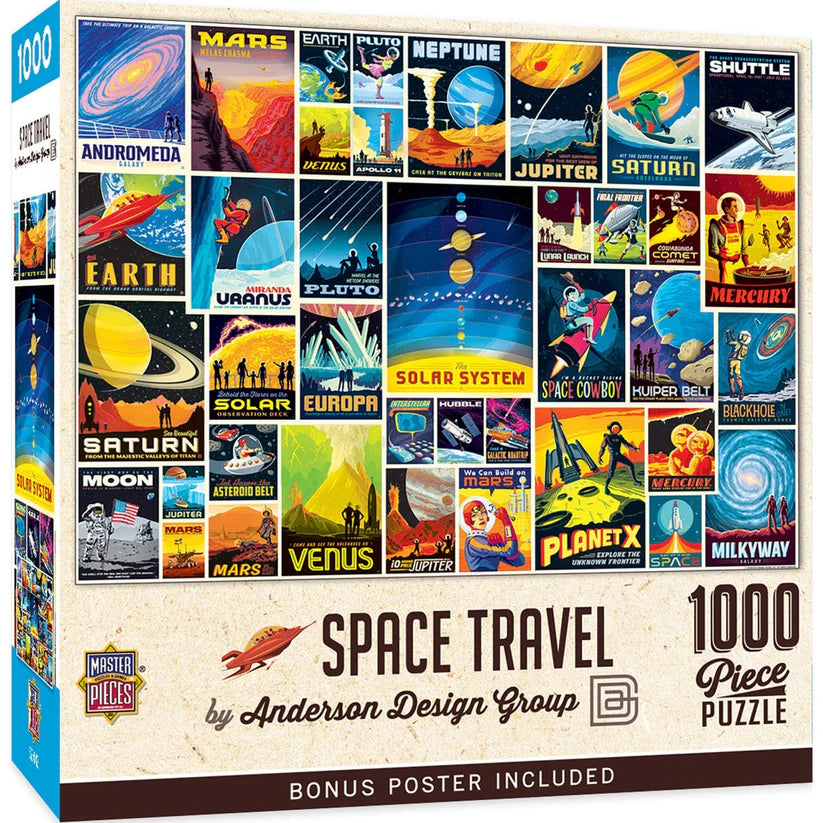 Vintage Posters - Space Travel 1000 Piece Jigsaw Puzzle | L.A. Mood Comics and Games