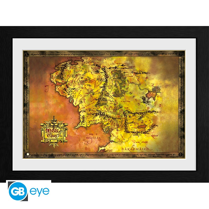 Lord of the Rings: Framed Middle Earth Map Print | L.A. Mood Comics and Games