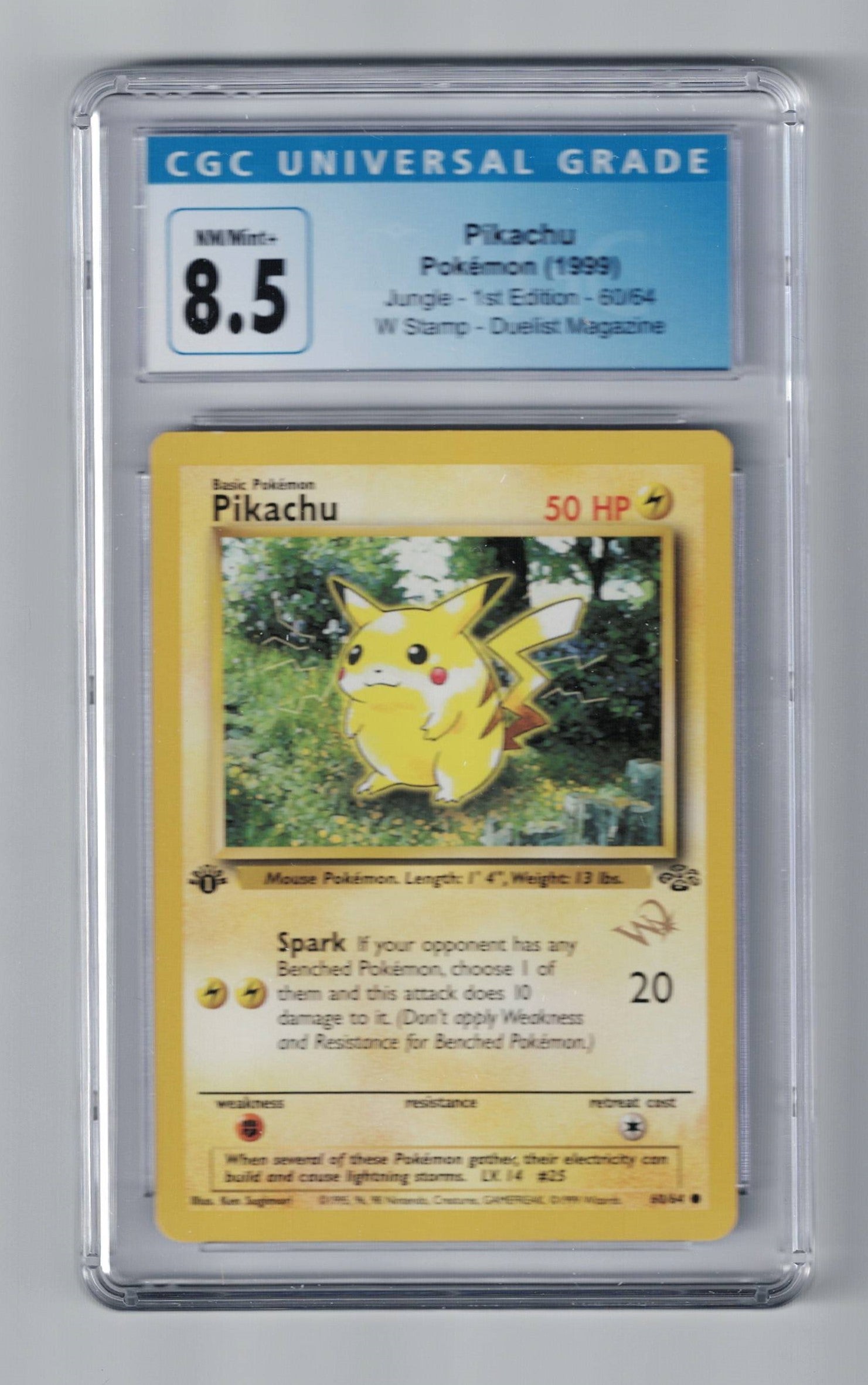 pikachu pokemon card 60 64 Pikachu W Stamp Jungle 60/64 1st Ed CGC 8.5 – L.A. Mood Comics and Games
