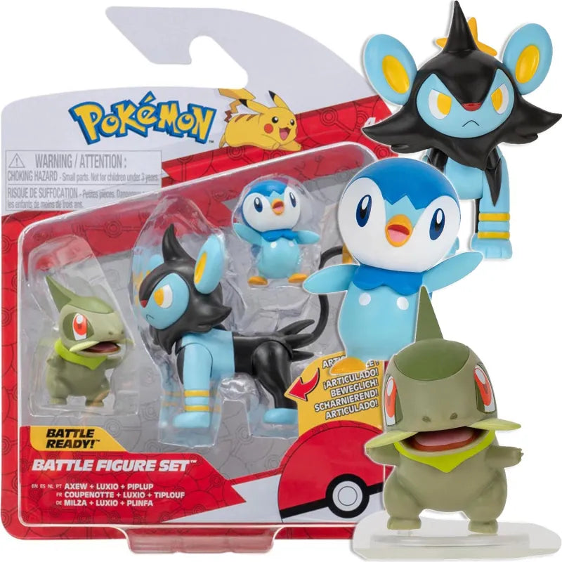 Pokemon Battle Figure 3 Pack - Axew Luxio Piplup | L.A. Mood Comics and Games