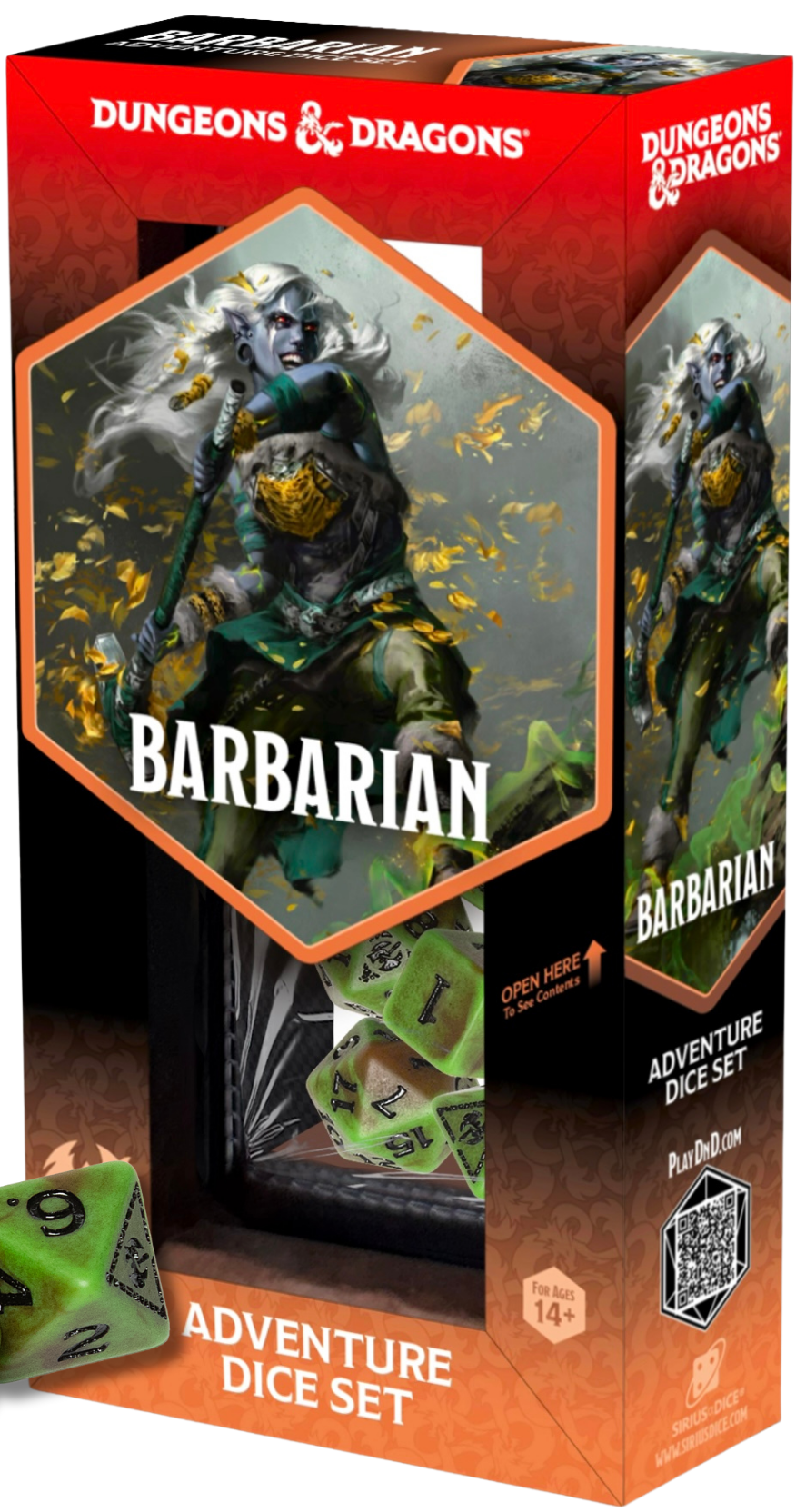DND ADVENTURE DICE BARBARIAN: GREEN/BROWN | L.A. Mood Comics and Games