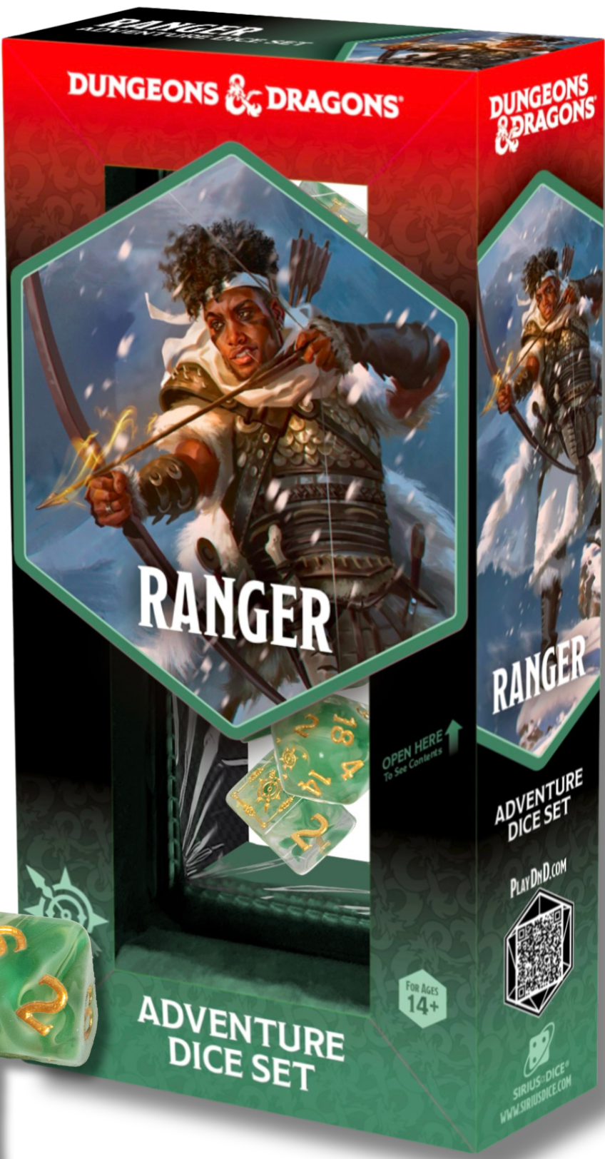 DND ADVENTURE DICE RANGER: WHITE/GREEN | L.A. Mood Comics and Games
