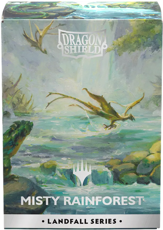DRAGON SHIEL - DUAL MATTE ART - MAGIC THE GATHERING LANDFALL SERIES MISTY RAINFOREST | L.A. Mood Comics and Games