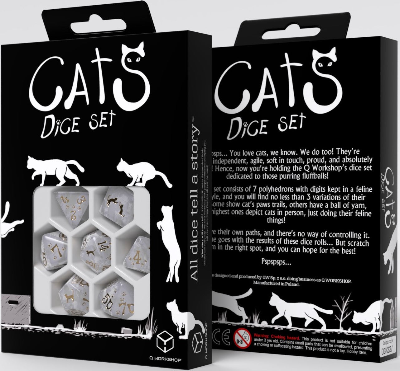 Cat Dice 7pc Polyhedral Dice Set | L.A. Mood Comics and Games
