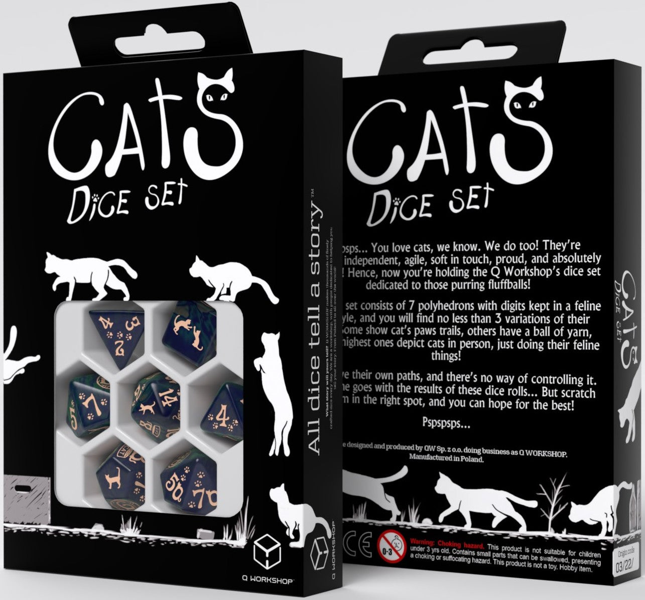 Cat Dice 7pc Polyhedral Dice Set | L.A. Mood Comics and Games