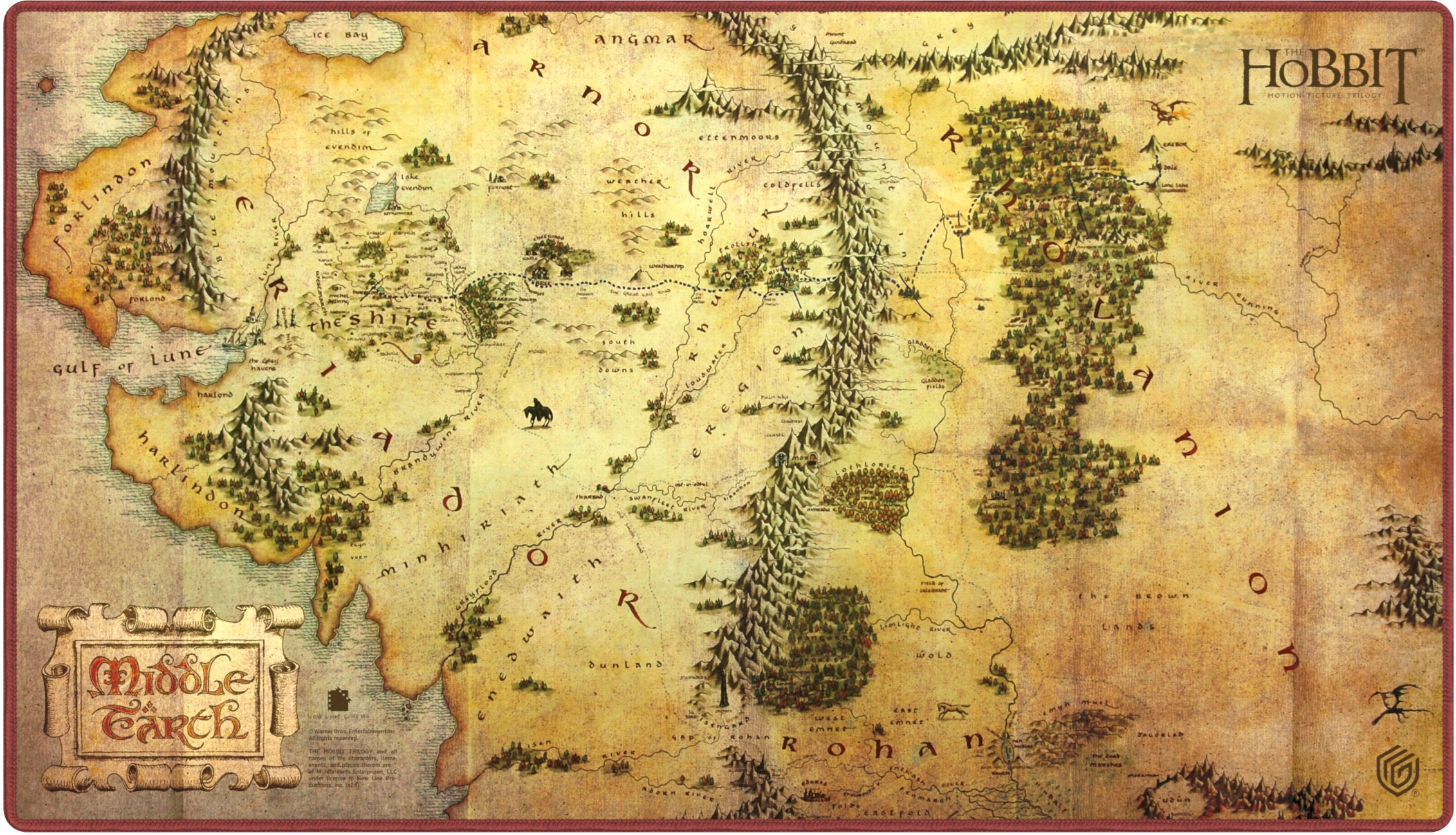 UG PLAYMAT THE HOBBIT MAP - MIDDLE-EARTH | L.A. Mood Comics and Games