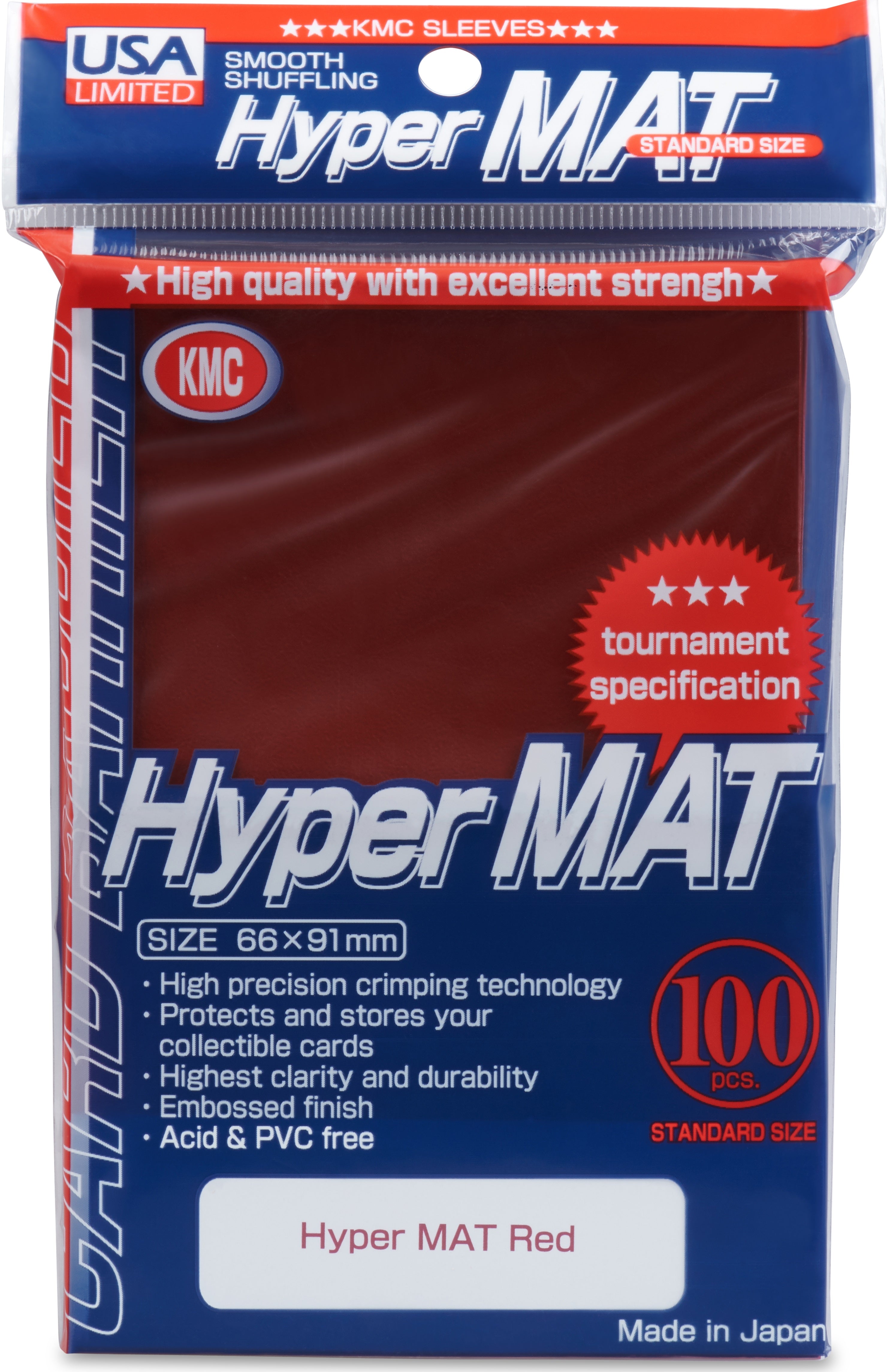 KMC HYPER MATTE RED 100CT | L.A. Mood Comics and Games