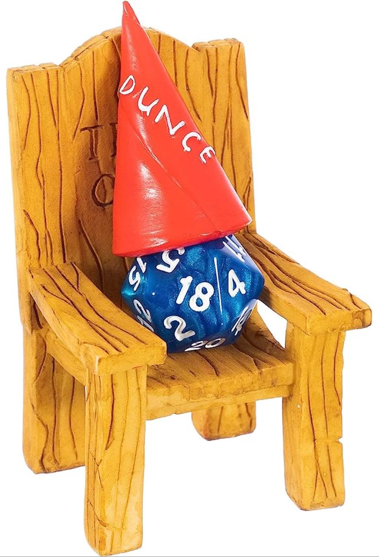 DICE JAIL CHAIR AND DUNCE HAT | L.A. Mood Comics and Games