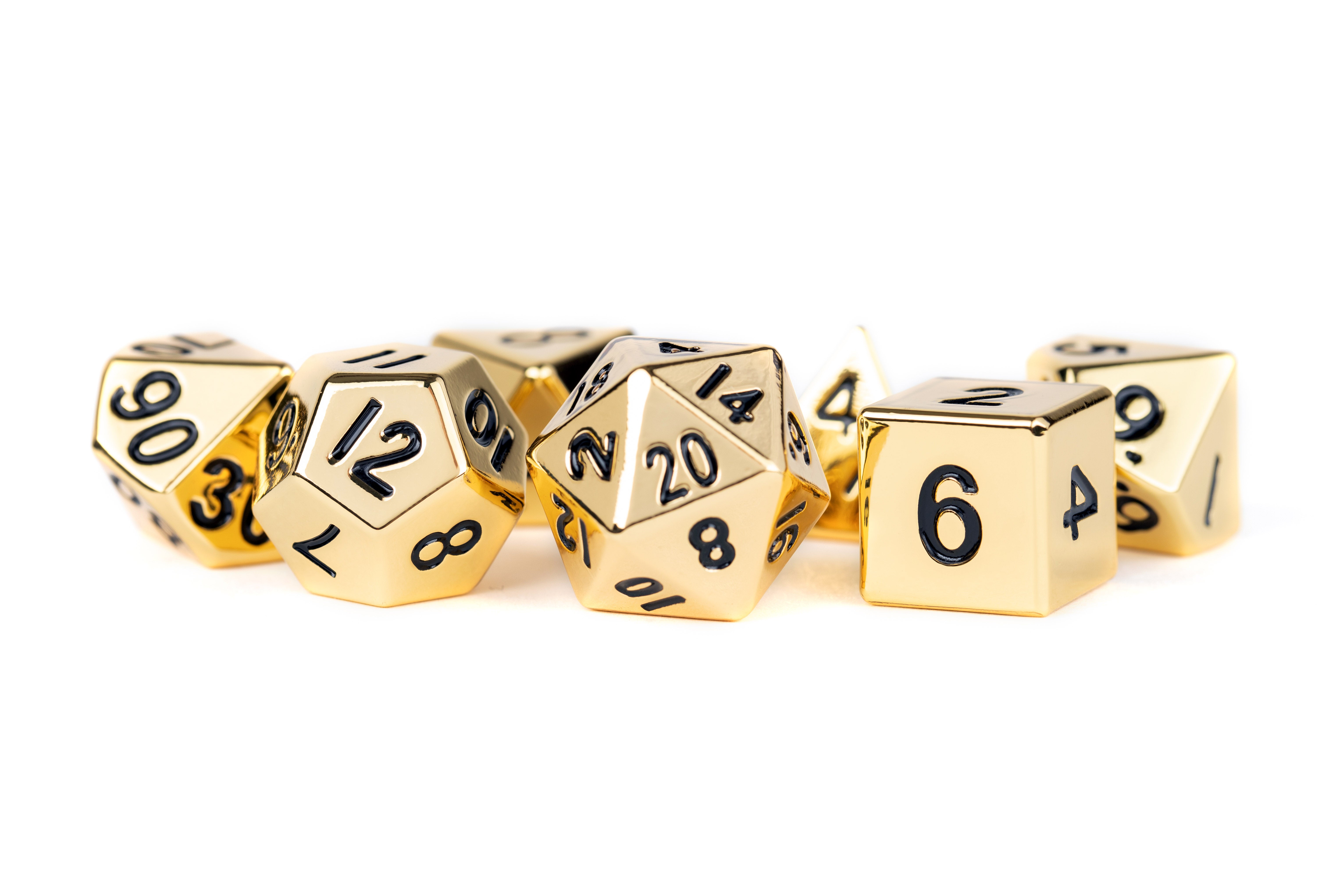 METAL 7 DICE SET GOLD 16MM | L.A. Mood Comics and Games