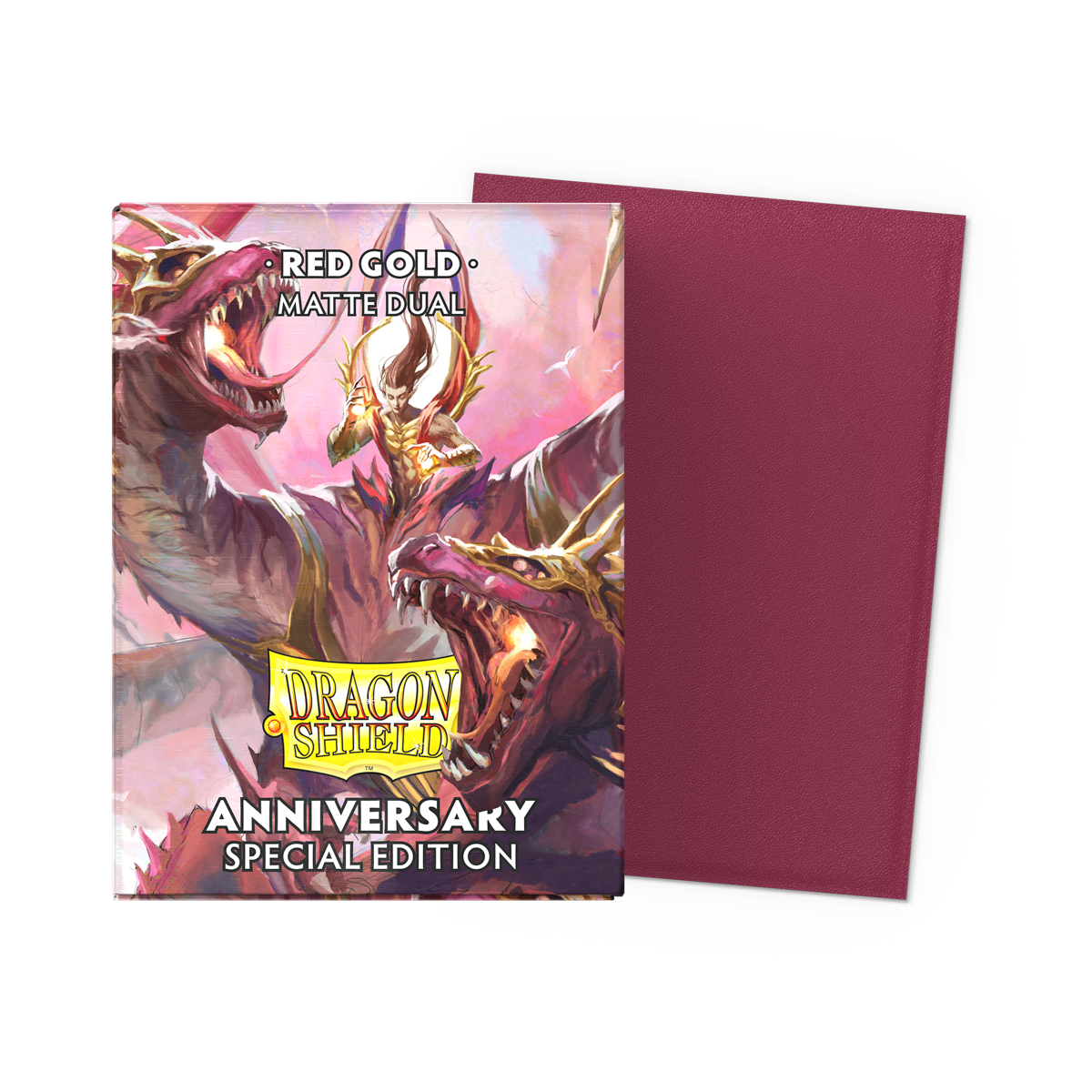 DRAGON SHIELD SLEEVES DUAL MATTE SPECIAL ANNIVERSARY EDITION RED/GOLD 100CT | L.A. Mood Comics and Games