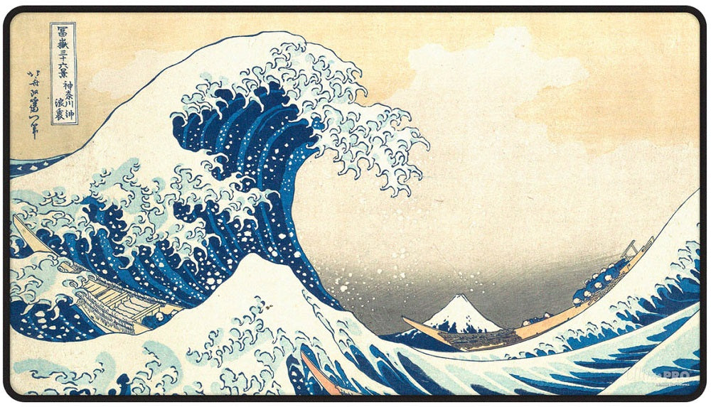 UP PLAYMAT THE GREAT WAVE OFF KANAGAWA BLACK STITCH | L.A. Mood Comics and Games
