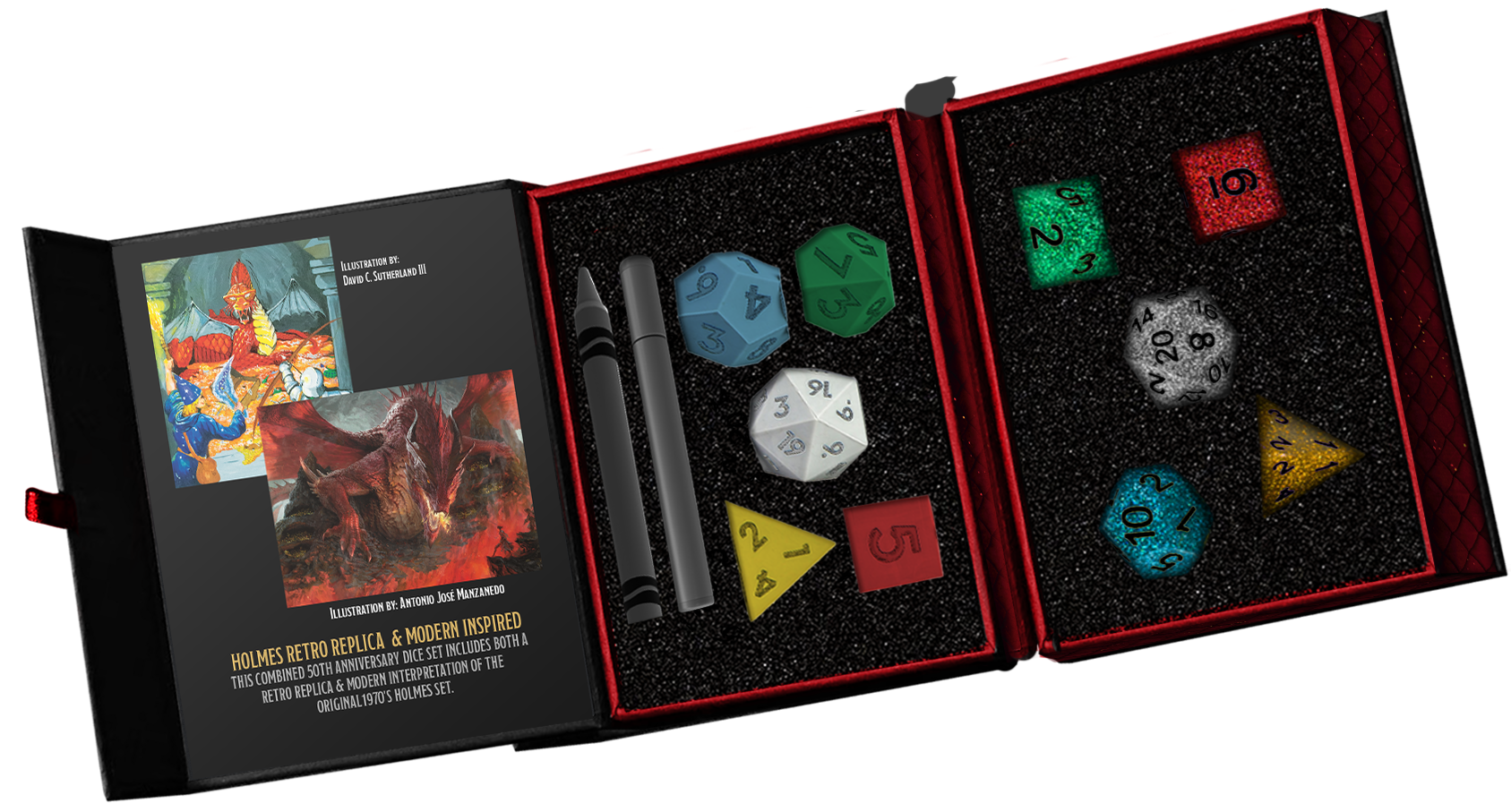 DND 50TH ANNIVERSARY DICE THEN/NOW SET | L.A. Mood Comics and Games