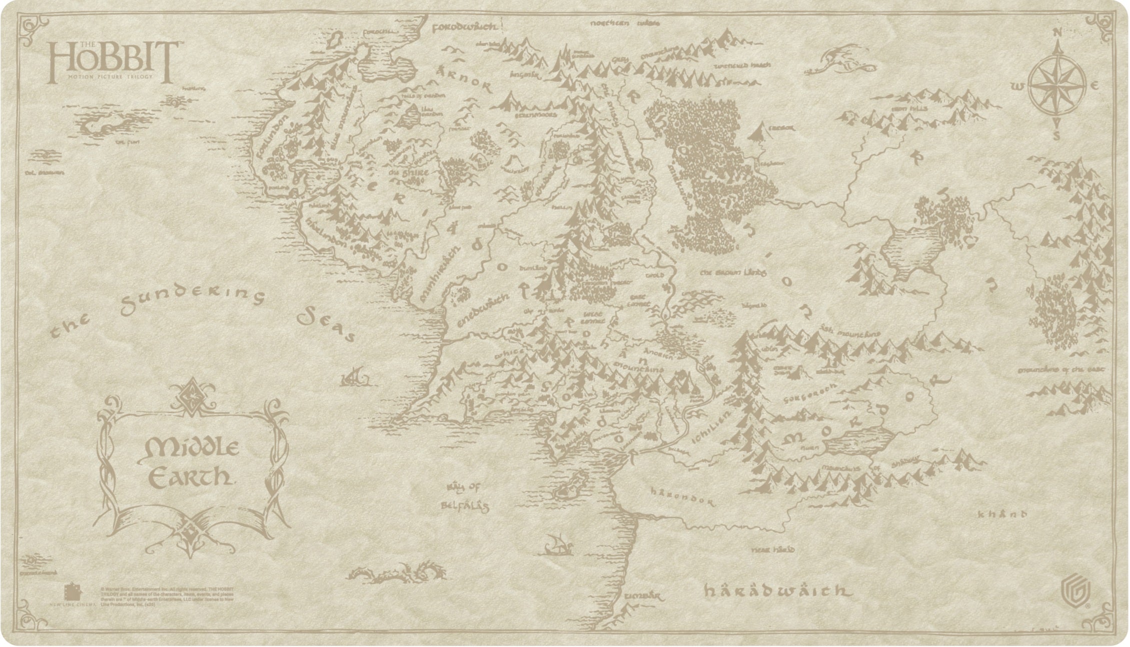 UG PLAYMAT SOPHOSKIN THE HOBBIT MAP - MIDDLE-EARTH | L.A. Mood Comics and Games