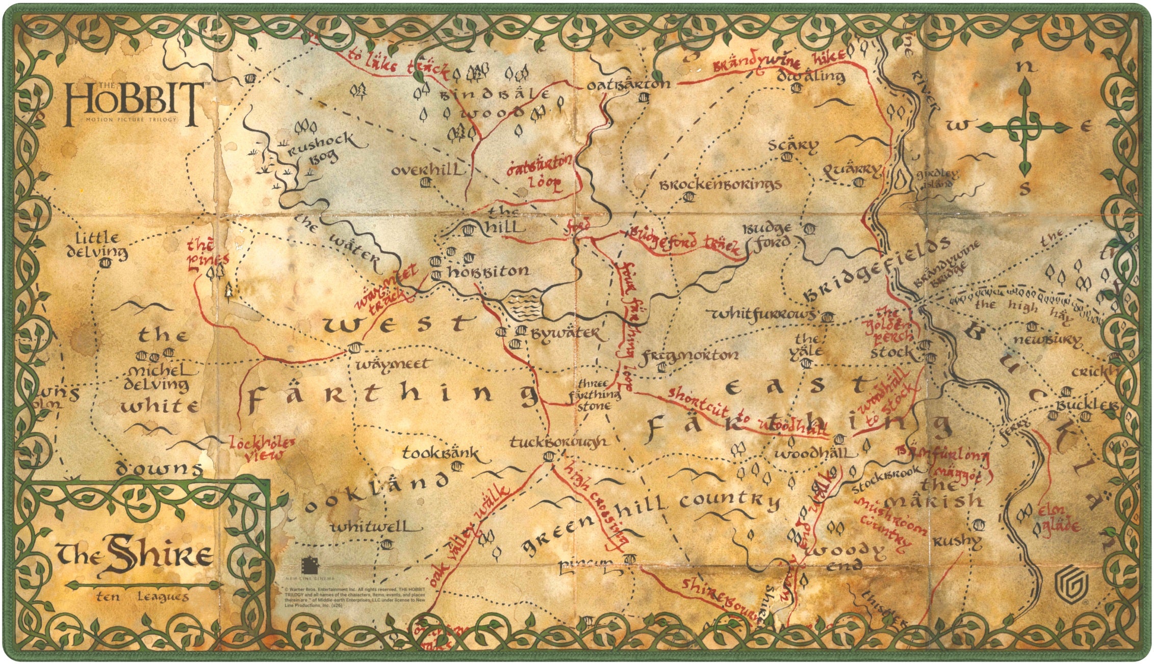 UG PLAYMAT THE HOBBIT MAP - THE SHIRE | L.A. Mood Comics and Games