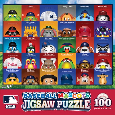 Puzzle: 100pc - MLB Mascots | L.A. Mood Comics and Games