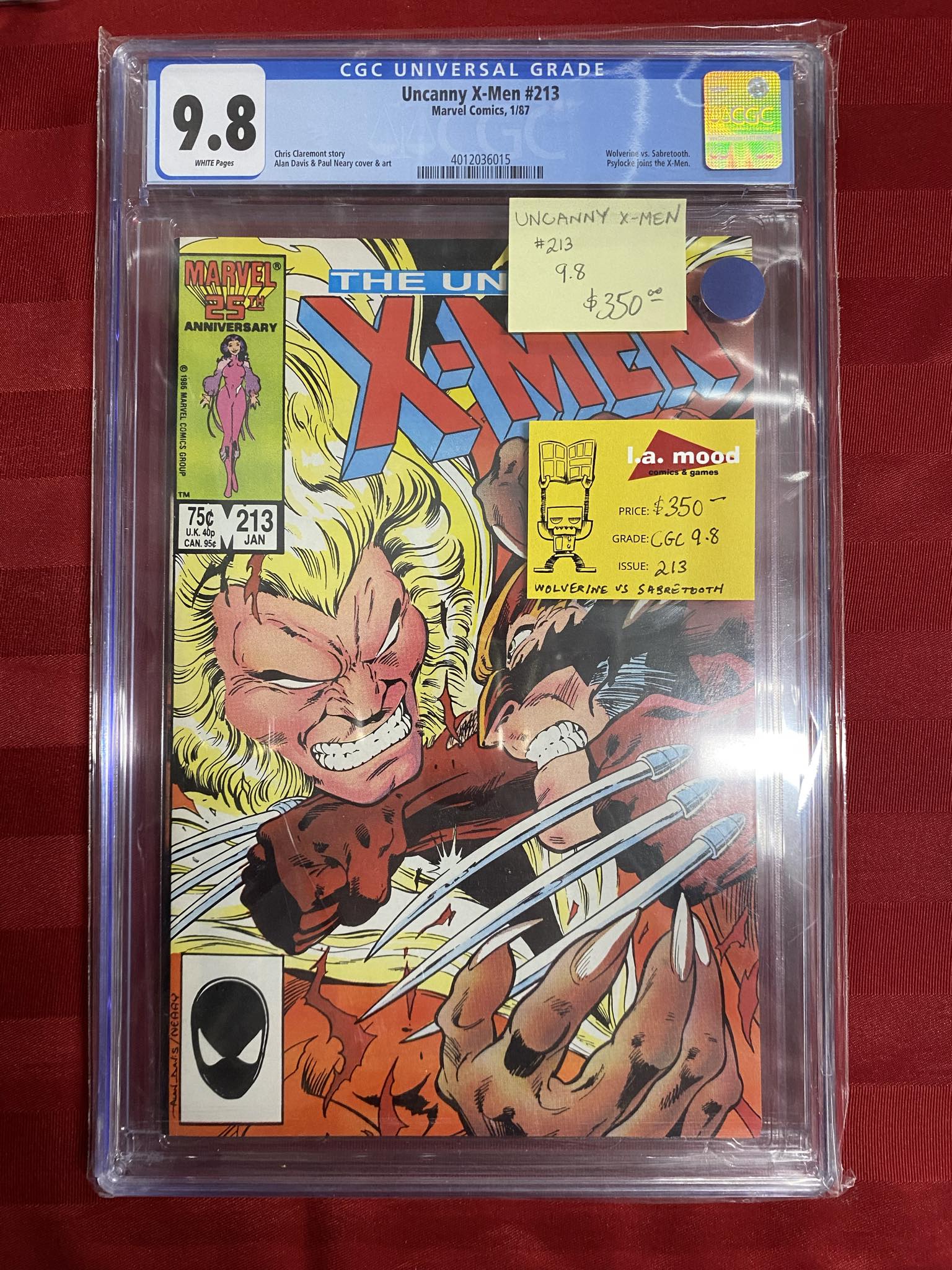 Uncanny X-Men #213 CGC 9.8 | L.A. Mood Comics and Games