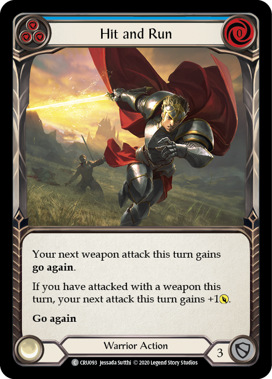 Hit and Run (Blue) [CRU093] (Crucible of War)  1st Edition Rainbow Foil | L.A. Mood Comics and Games